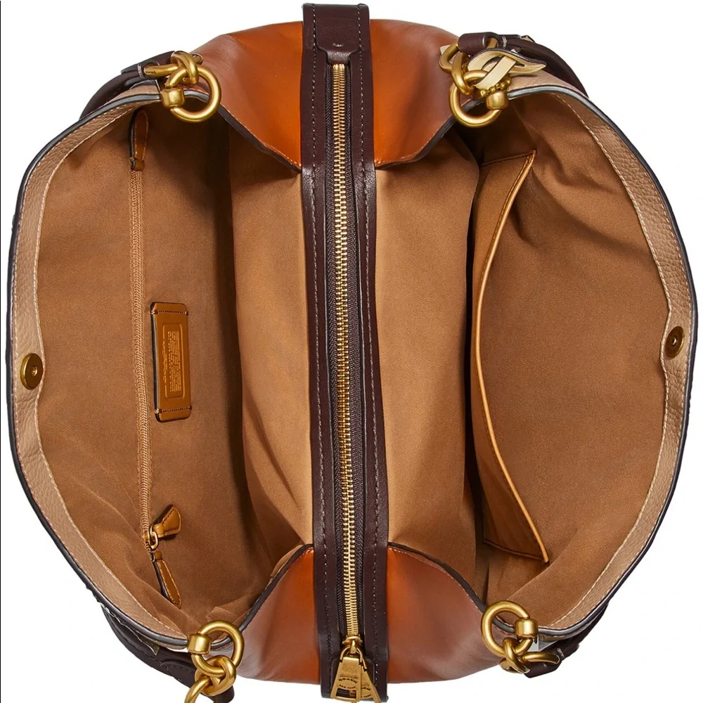 Coach Beige and Rust Shoulder Bag - Picture 8 of 9